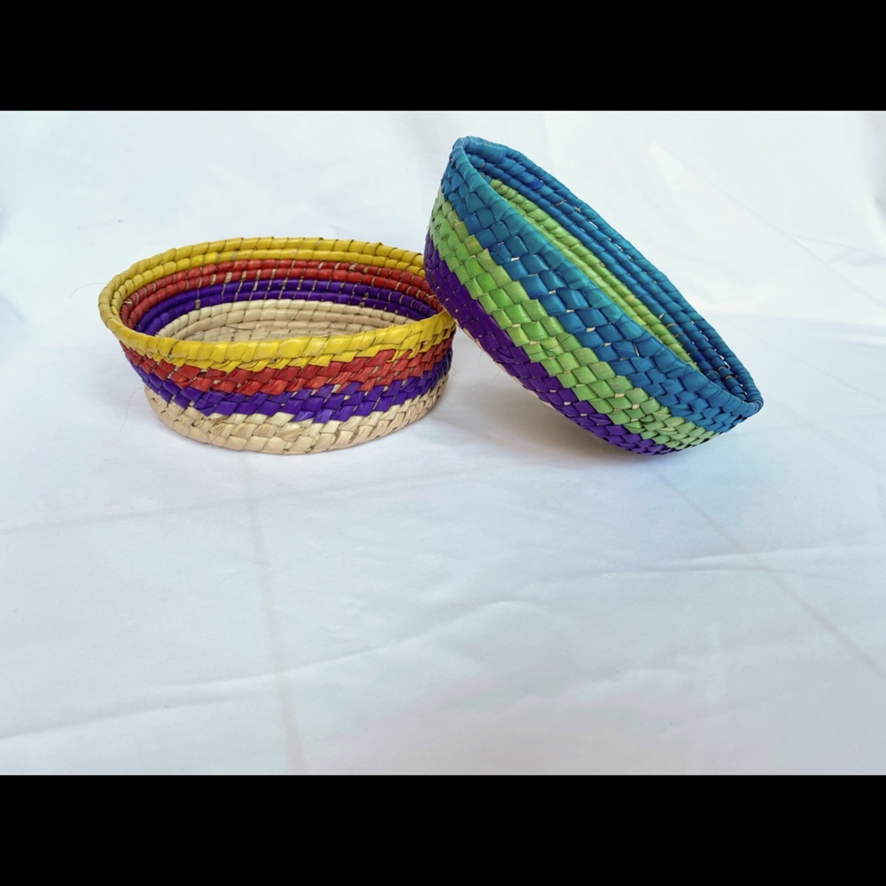 Set of Colorful Woven baskets
